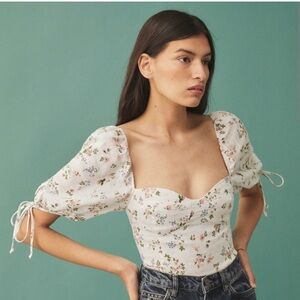 Reformation Maryland Linen Top in Carine